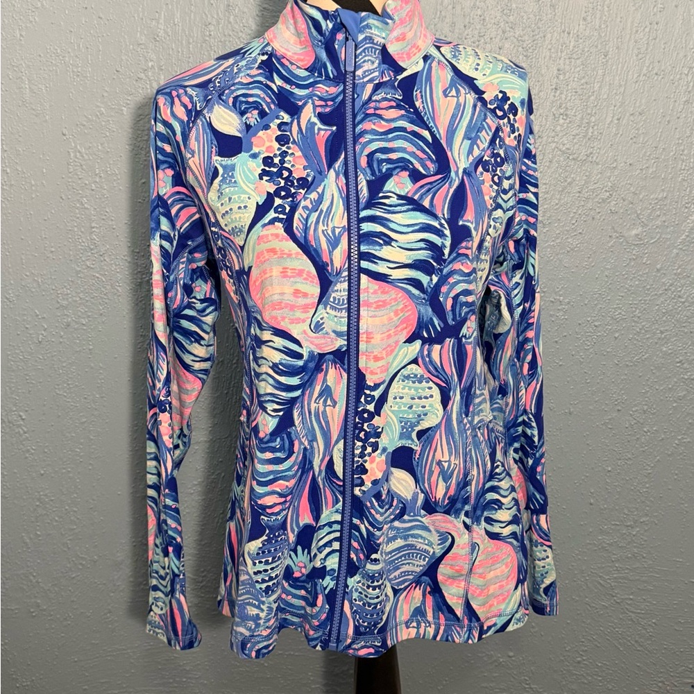 Lilly Pulitzer Luxletic Sunset Key Jacket in Twilight Blue Scale Up